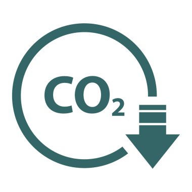 CO2 bulut simgesini, temiz küresel emisyonu, çevre eko tasarım sembolü illüstrasyonunu azaltır .