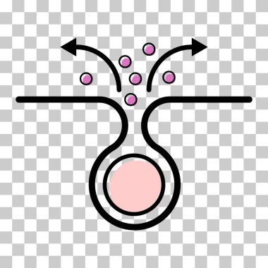 Gözenek simgesi temizleme, siyah nokta cilt sorunu, sivilce sorunlu vektör çizimi .