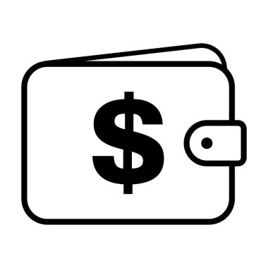 Cüzdan Dolar simgesi, düz sembol finansmanı, ekonomi mevduat nakit vektör illüstrasyon işareti .