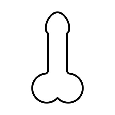 Man anatomy organ, penis pictogram icon, masculine genital web graphic vector illustration .