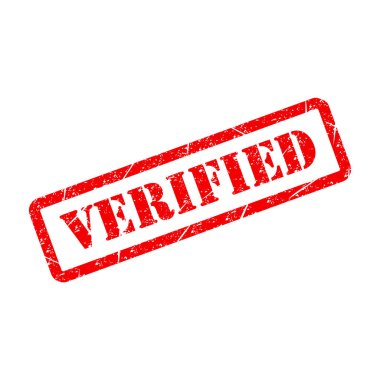 Doğrulanmış pul sembolü, etiket etiketi işareti düğmesi, metin sancak vektör illüstrasyonu .