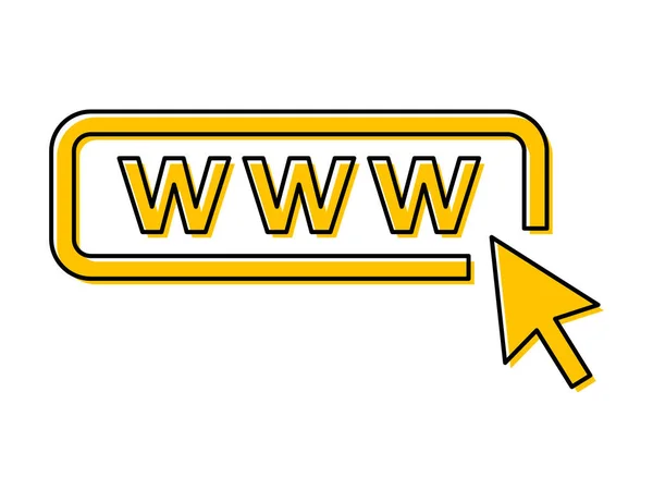 World Wide Web Symbol Www Internet Website Symbol Klicken Sie — Stockvektor