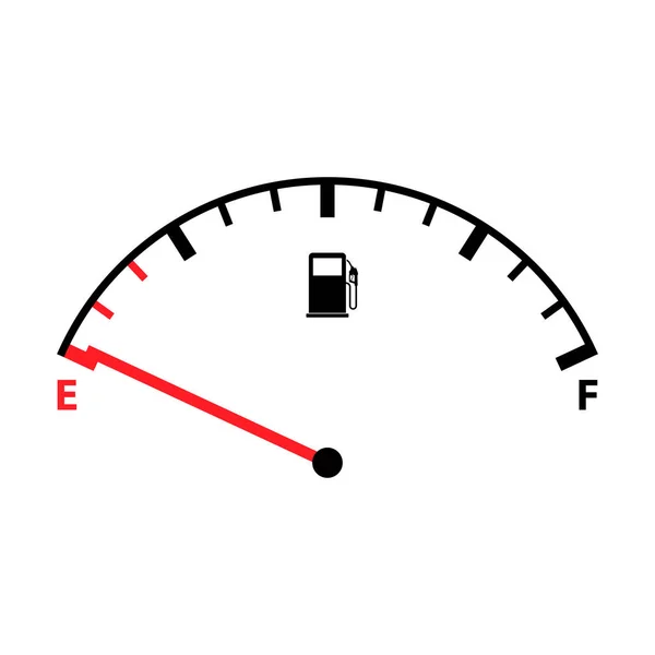 Brandstofauto Indicator Pictogram Gauge Benzine Auto Meter Symbool Controle Teken — Stockvector