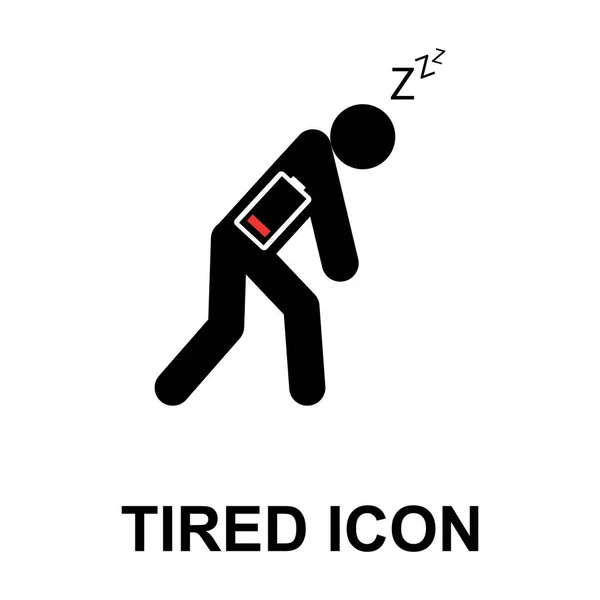 Icono Hombre Cansado Sueño Emoción Signo Cansado Símbolo Concepto Aburrido — Archivo Imágenes Vectoriales