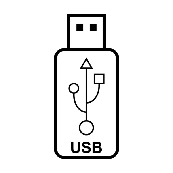 Usb Ikon Technológia Csatlakozó Eszköz Jel Elektronikus Hordozható Szimbólum Vektor — Stock Vector