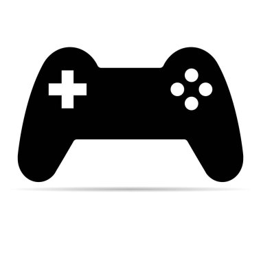 Oyun konsolu oyun alanı simgesi gölgesi, joystick aygıtı teknoloji düğme vektör ilüstrasyonu, eğlenceli oyun .