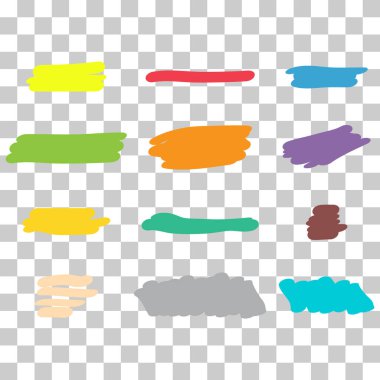 Vurgulama işareti simgesi, fırça ögesi mürekkep sembolü, elle okşama, not vektör illüstrasyonu .