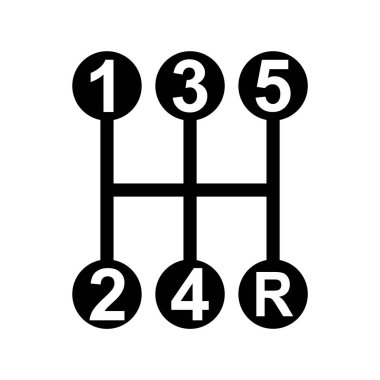 Araç manuel kaydırma simgesi, araç vites teknolojisi vektör illüstrasyon ekipmanları .