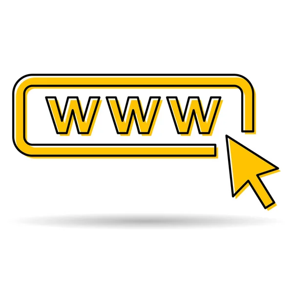 World Wide Web Icono Sombra Www Símbolo Del Sitio Web — Archivo Imágenes Vectoriales