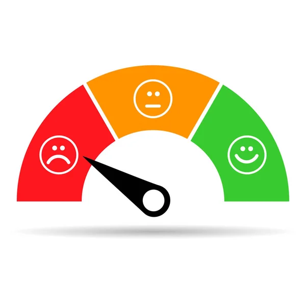 Ícone Sombra Medidor Satisfação Cliente Ilustração Vetorial Relatório Negócios Medida —  Vetores de Stock