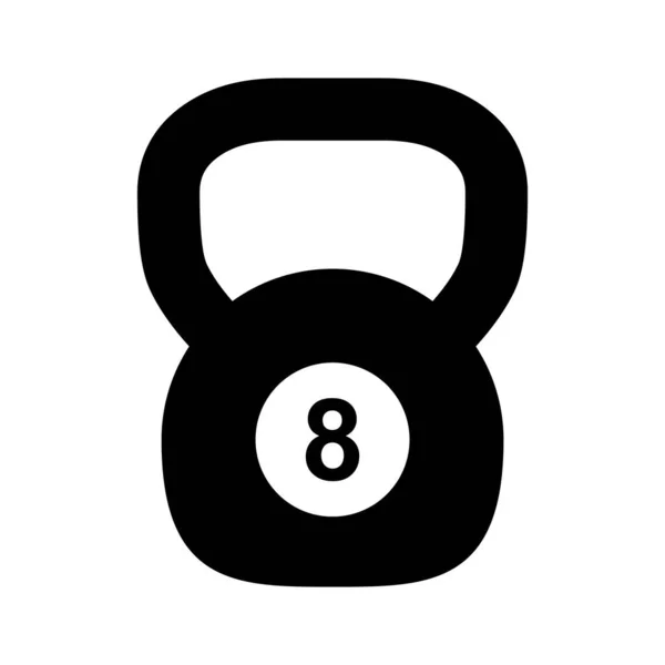 Kettlebell Ikon Fitnesssport Symbol Järn Utrustning Vektor Illustration Träning Tung — Stock vektor