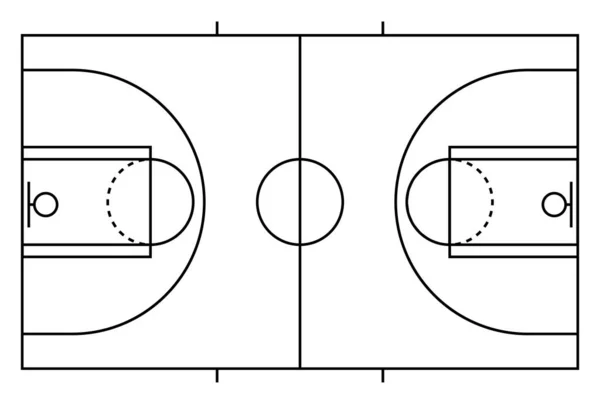 Icono Cancha Baloncesto Área Parquet Símbolo Deportivo Americano Superior Ilustración — Vector de stock