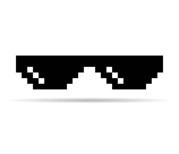 Spaß Retro Pixel Sonnenbrille Glas Symbol Schatten Lebensstil Meme Sonnenbrille — Stockvektor