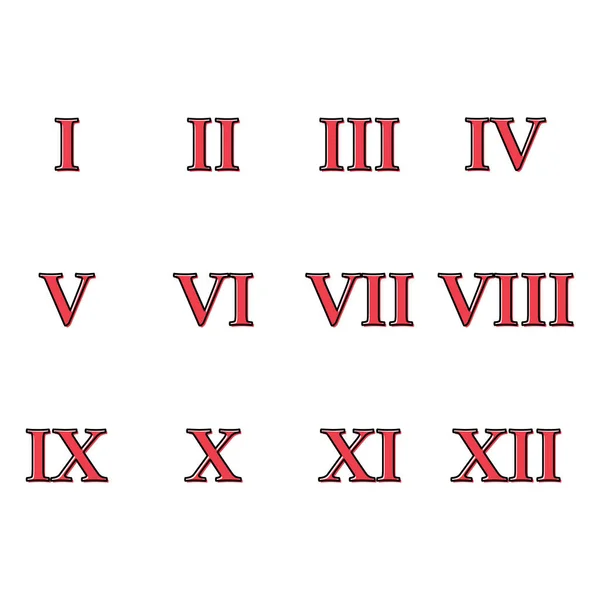 Набор Значков Римских Цифр Знак Типографского Стиля Букв Векторная Иллюстрация — стоковый вектор