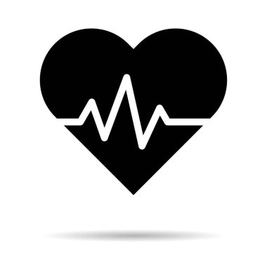 Yer çekimi çizgisi simgesi, beyaz arka planda izole edilmiş sağlık tıbbi kalp atışı sembolü, hastane logosu, vektör illüstrasyonu .
