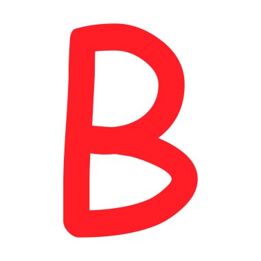 B sınıfı sonuç. Kırmızı renkli el çizimi simgesi. Test sınav işareti rapor vektör illüstrasyonu .