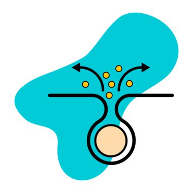 Gözenek simgesi temizleme, siyah nokta cilt sorunu, sivilce sorunlu vektör çizimi .