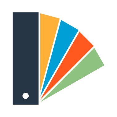 Pantone renk simgesi, renkli grafik katalog sembolü, renk şablonu web vektör çizimi .