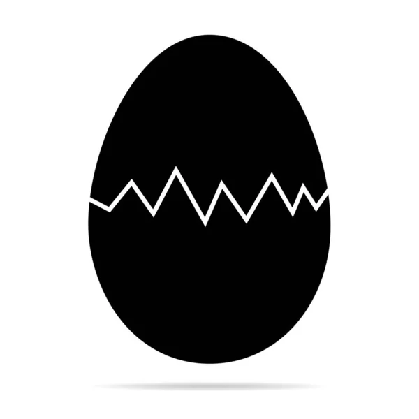 Broken Egg Symbol Mit Schatten Shell Ostersymbol Gesunde Naturkost Vektorillustration — Stockvektor