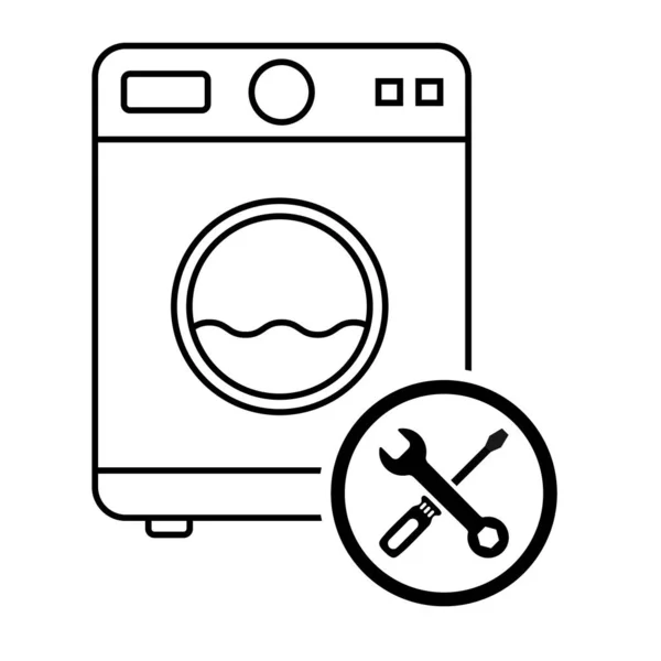 Εξοπλισμός Πλυντηρίου Ηλεκτρικό Πλυντήριο Εικονίδιο Ρούχα Σύμβολο Πλύσης Διάνυσμα Εικονογράφηση — Διανυσματικό Αρχείο
