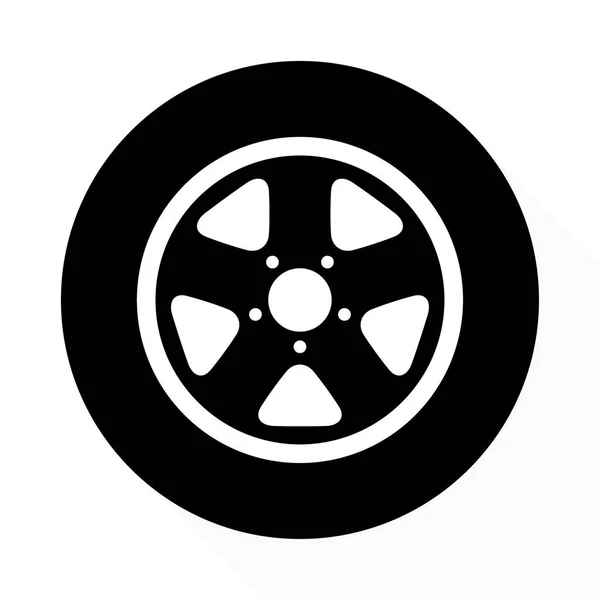 Auto Car Wheel Icon Vehicle Tire Rim Symbol Automotive Race — Stock Vector
