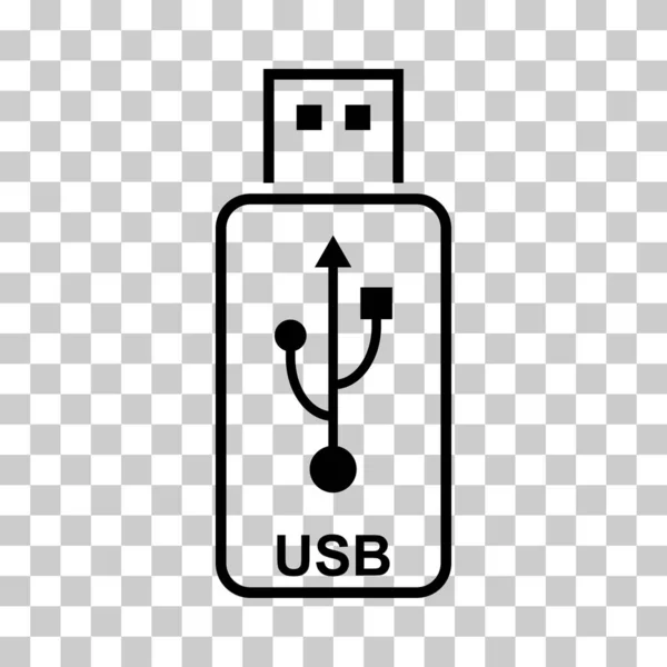 Usb Icon Technology Connect Device Sign Electronic Portable Symbol Vector — Stock Vector