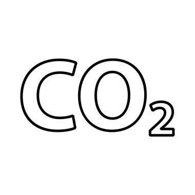 CO2 bulut simgesini, temiz küresel emisyonu, çevre eko tasarım sembolü illüstrasyonunu azaltır .