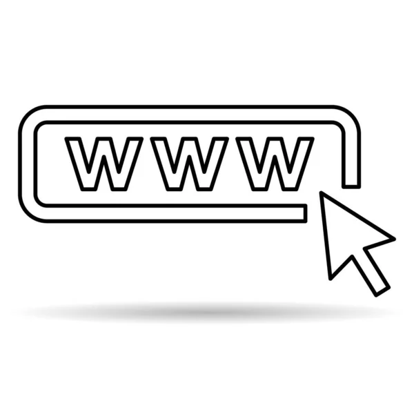 World Wide Web Icono Sombra Www Símbolo Del Sitio Web — Archivo Imágenes Vectoriales