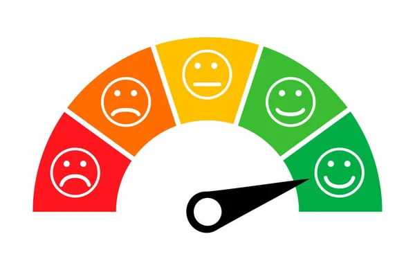 Customer Satisfaction Meter Icon Graph Rating Measure Business Report Vector — Stockvector