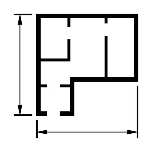 住宅計画のアイコン 建築スケッチのグラフィックデザイン 住宅建設プロジェクトのベクトル図 — ストックベクタ