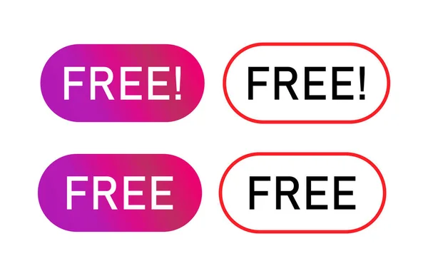 Set Free Web Button Sign Promotion Design Label Icon Gratis — Stockvektor