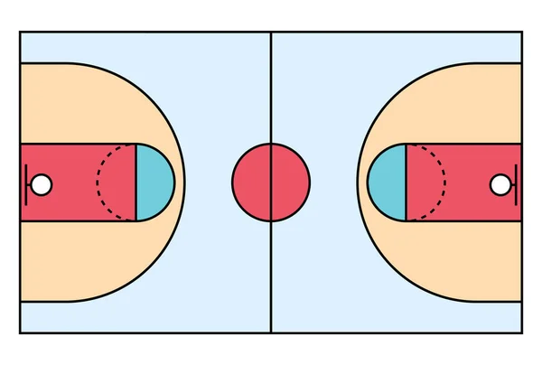 Icono Cancha Baloncesto Área Parquet Símbolo Deportivo Americano Superior Ilustración — Archivo Imágenes Vectoriales