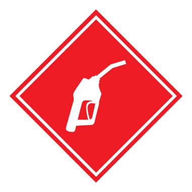 Benzin istasyonu simgesi, nozül izole edilmiş logo vektörü, benzin dizaynı, petrol enerjisi sembolü .