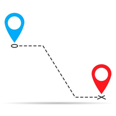 Duyuru tasarım gölgesini, konum vektör simgesi işaretçisini, navigasyon illüstrasyonunu taşıdık. .