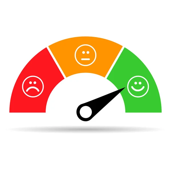 Klantentevredenheidsmeter Schaduw Pictogram Grafiek Rating Maatregel Business Rapport Vector Illustratie — Stockvector