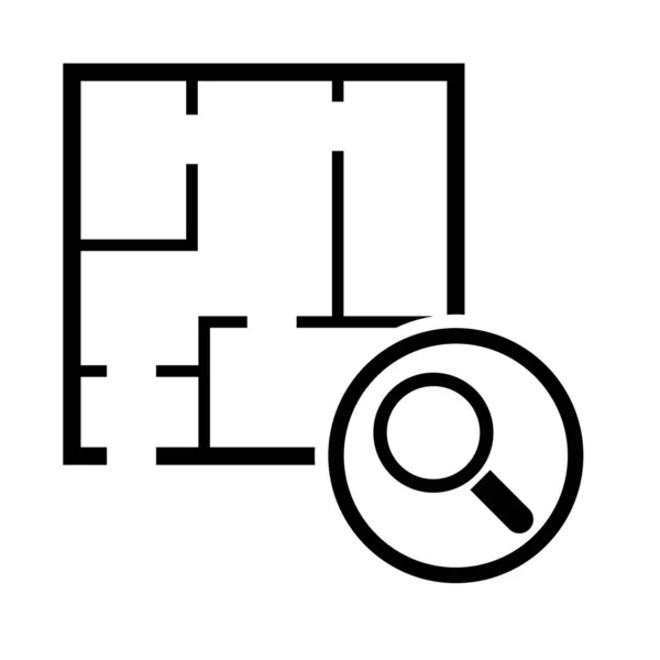 Icono Plan Casa Diseño Gráfico Boceto Arquitectura Ilustración Vectorial Del — Vector de stock