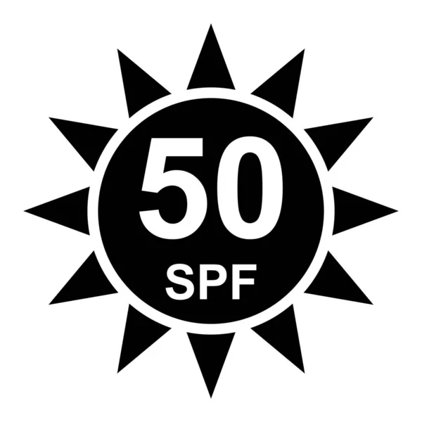 太陽の保護因子50アイコン 紫外線ブロックシンボル 太陽は皮膚のベクトルのイラストを保護します — ストックベクタ