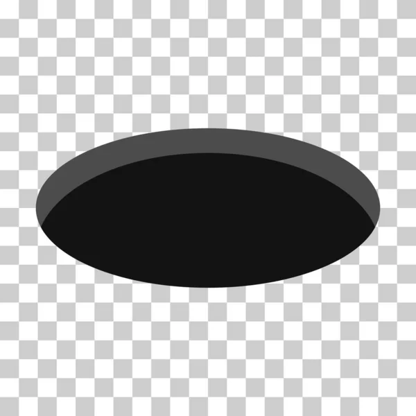 Black Hole Design Icon Circle Web Flat Object Golf Deep — Stock Vector