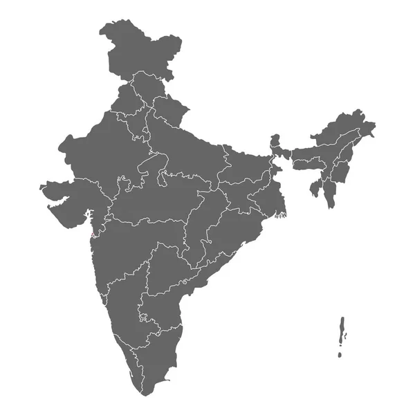 Indien Karta Grafik Resor Geografi Ikon Indian Region Daman Vektor — Stock vektor