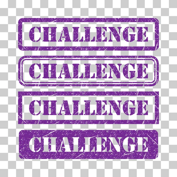 Challenge pul sembolü seti, etiket etiketi işareti düğmesi, metin sancak vektör illüstrasyonu .