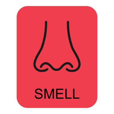 İnsan anatomisi düz burun ikonu, sağlık organı vektör illüstrasyonunu kokla, yüz işareti .