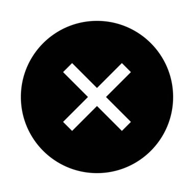 Çapraz işaret simgesi, X işareti, basit hata tasarım vektörü çizimi, yanlış seçim sembolü .