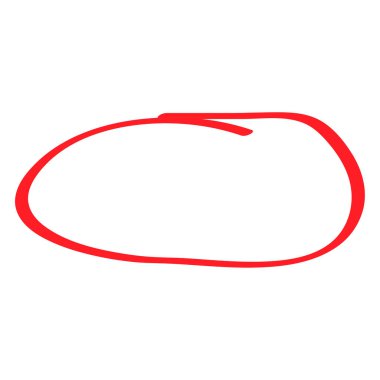 El çizimi çember çizim işareti, karalama boş çerçeve, vektör illüstrasyon ögesi .