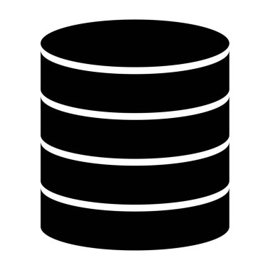 Veritabanı depolama simgesi, internet ağı sunucusu veri sembolü, bağlantı sistemi çizimi .