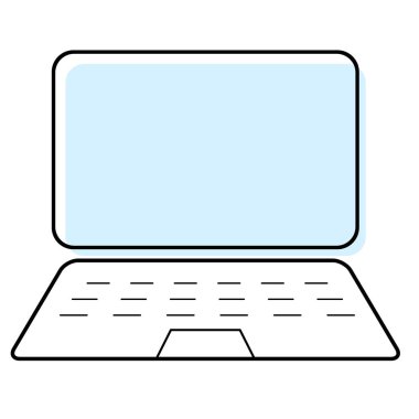 Laptop düz web simgesi, dizüstü bilgisayar teknolojisi sembolü, boş ekran vektör illüstrasyonu .