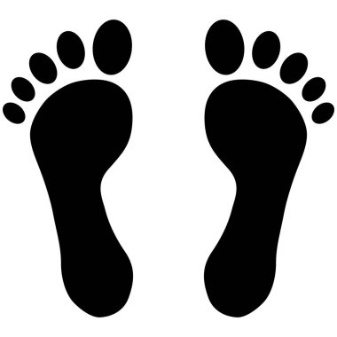 Ayak izi insan işareti, iz yürüme tasarımı simgesi, ana hatlı vektör çizimi .