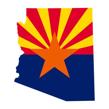 Arizona map shape, united states of america. Flat concept icon symbol vector illustration .