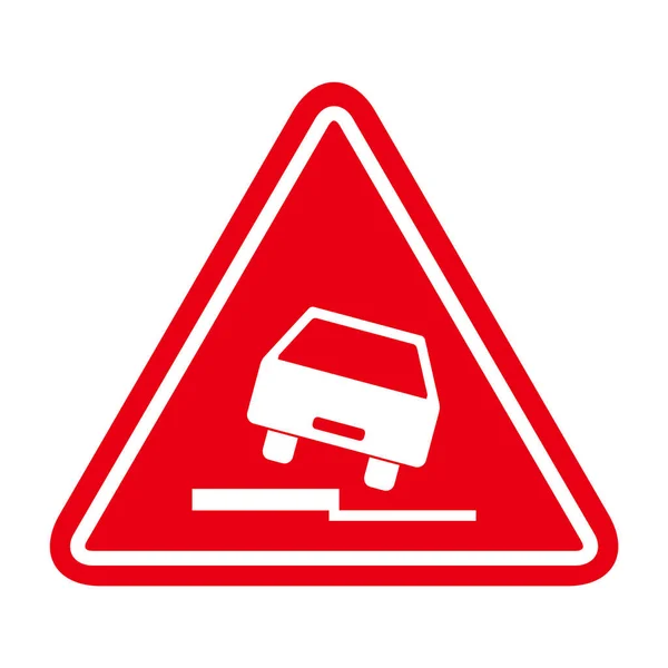 Icona Dell Automobile Pericolo Della Strada Cartello Stradale Cautela Illustrazione — Vettoriale Stock
