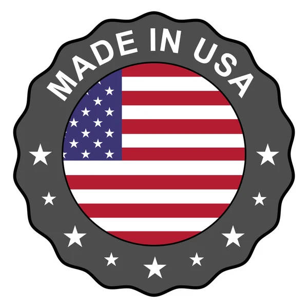 Fabriqué Aux États Unis Sceau Étiquette Produit Signe Autocollant Qualité — Image vectorielle