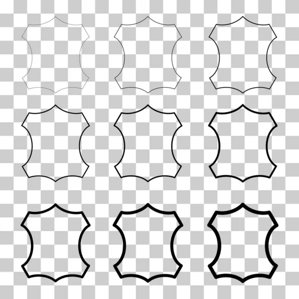 Sada Kožené Kůže Módní Ikona Zvířecí Materiál Grafické Znamení Textura — Stockový vektor